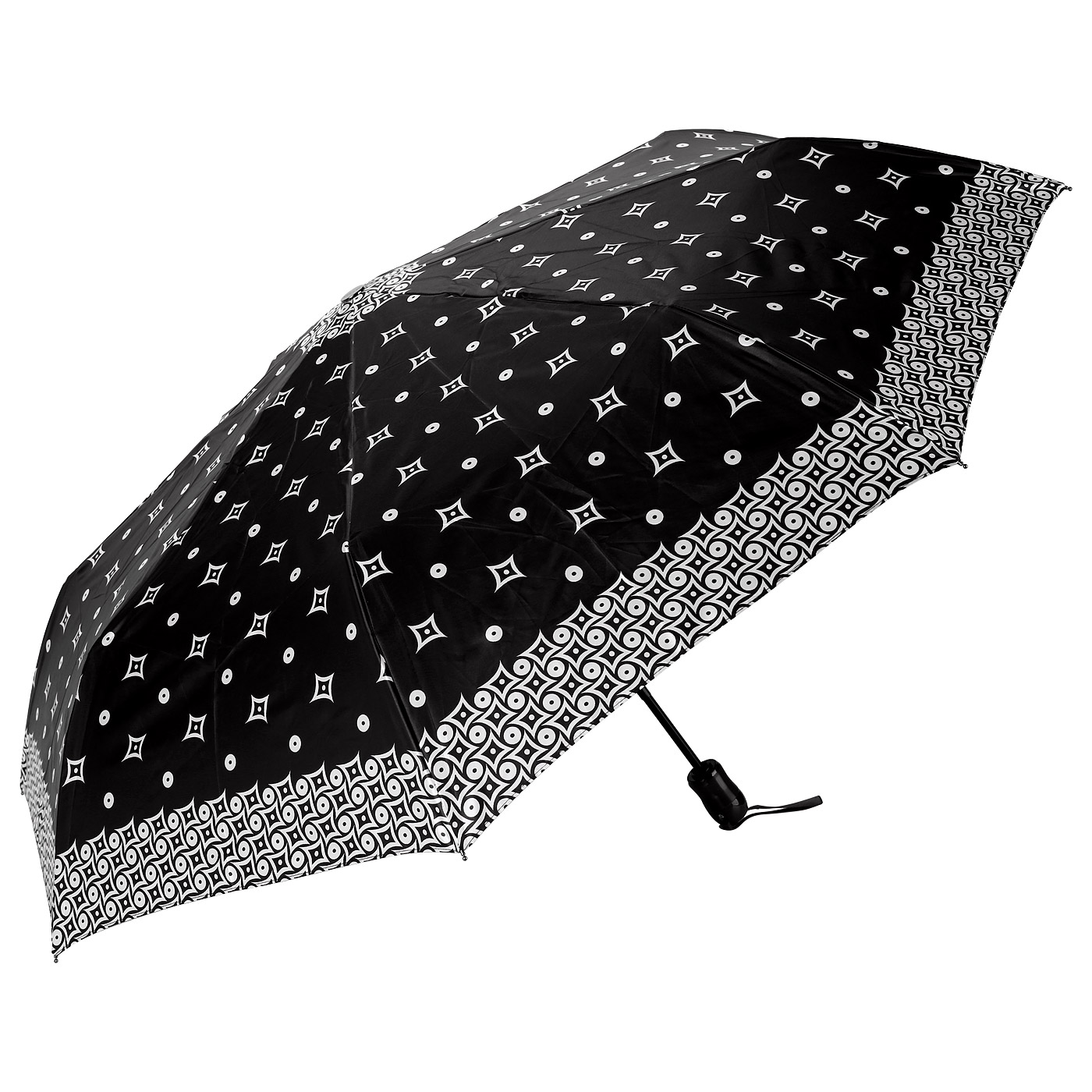 Doppler Черный женский зонт с узором