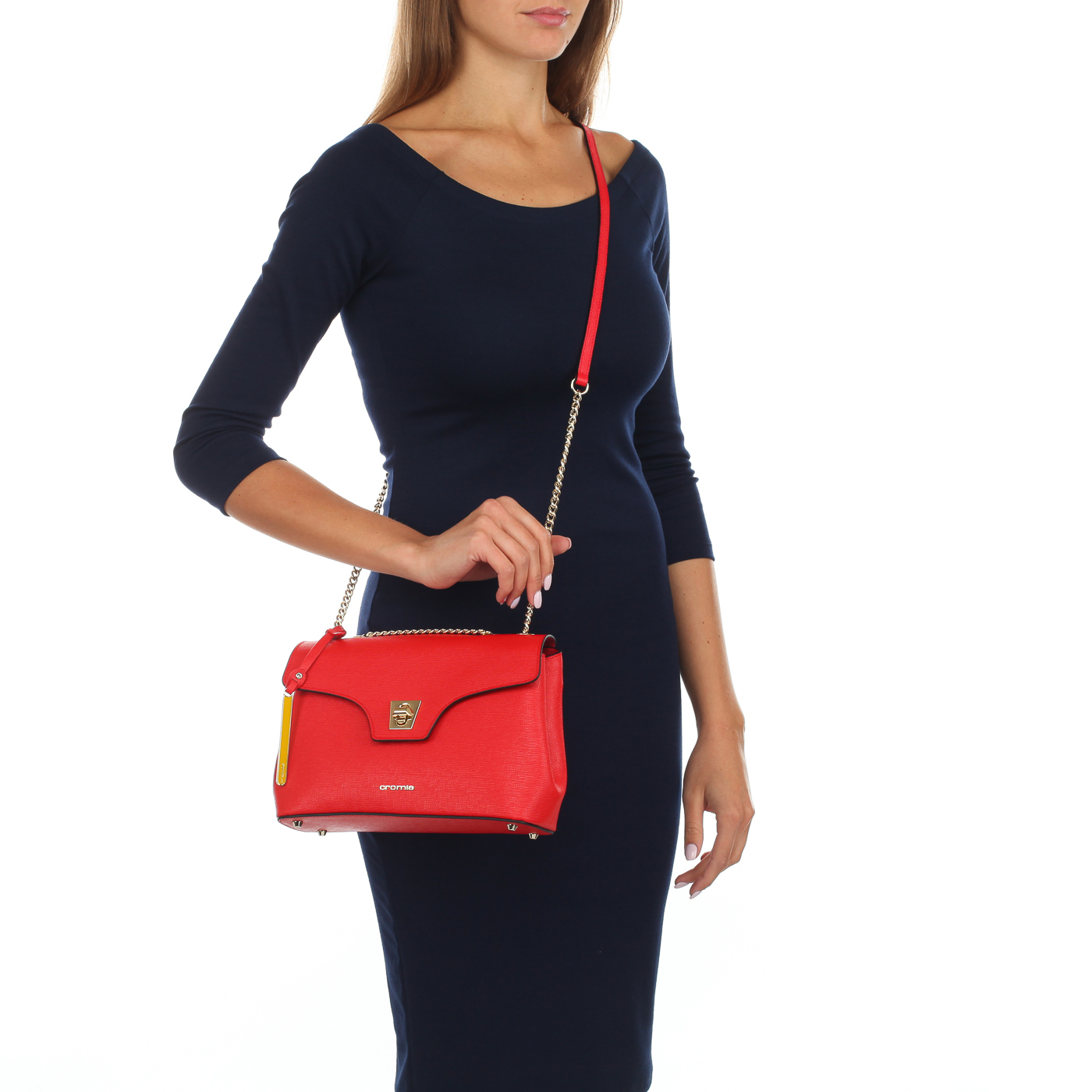 Красная сафьяновая сумочка Cromia Mina
