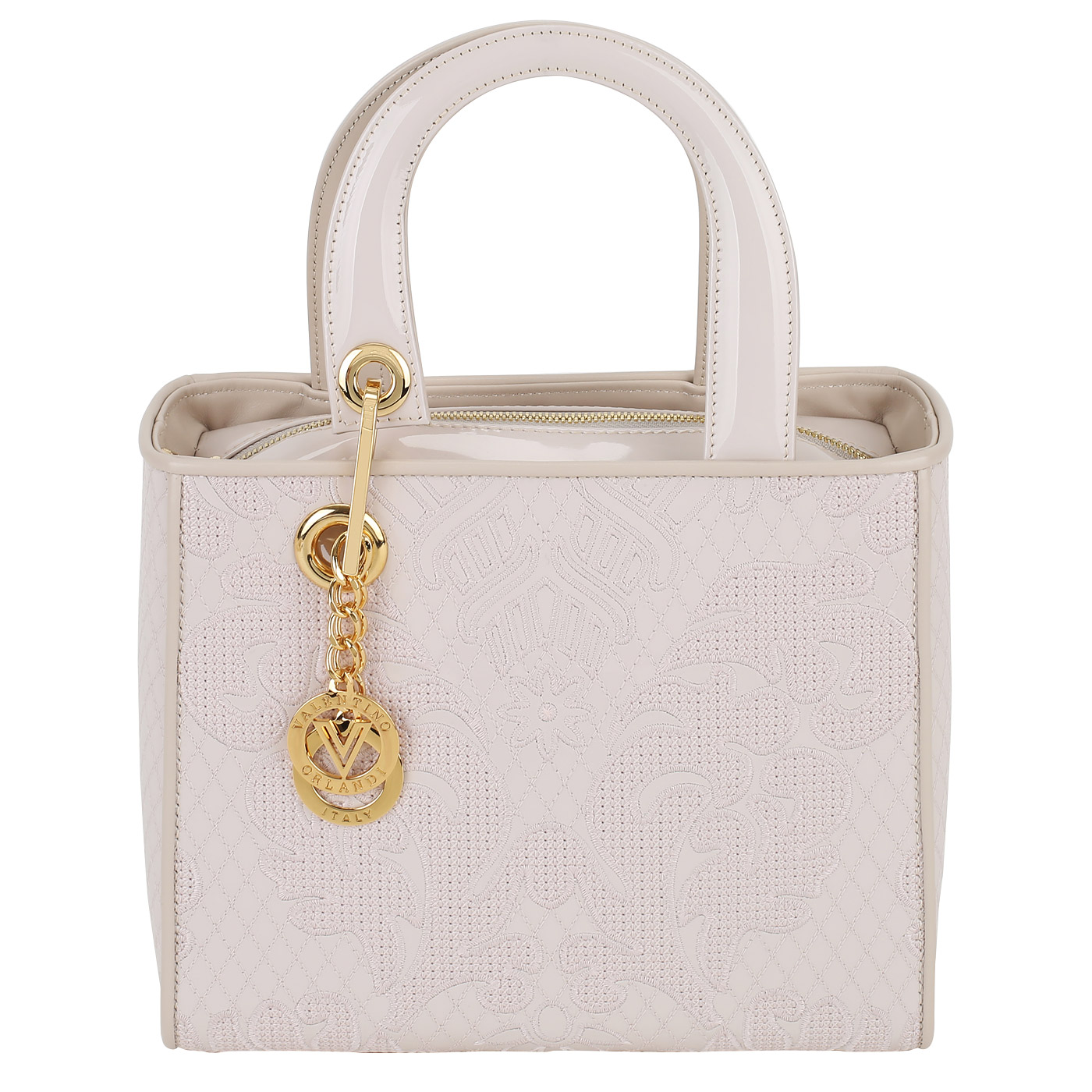 Valentino Orlandi Лакированная сумка с вышивкой