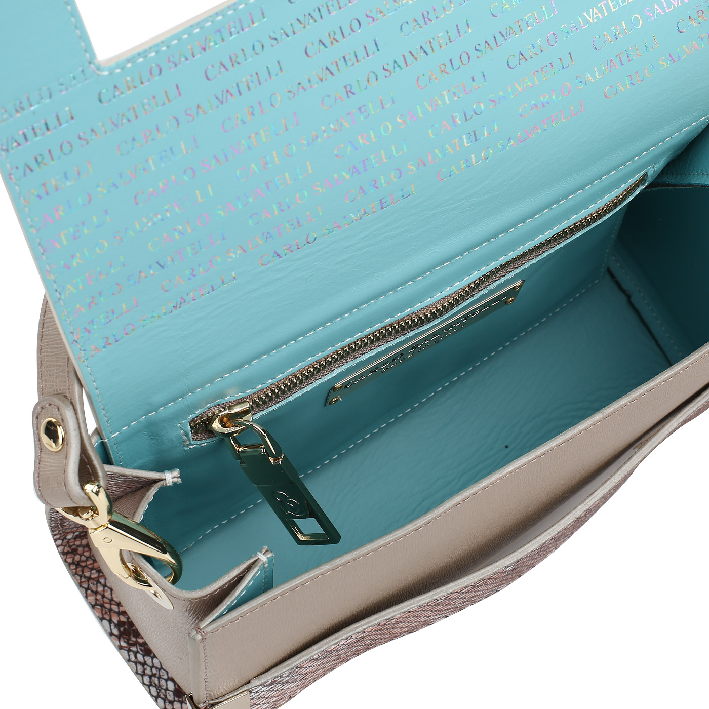 Женская комбинированная сумочка из кожи Carlo Salvatelli Saffiano