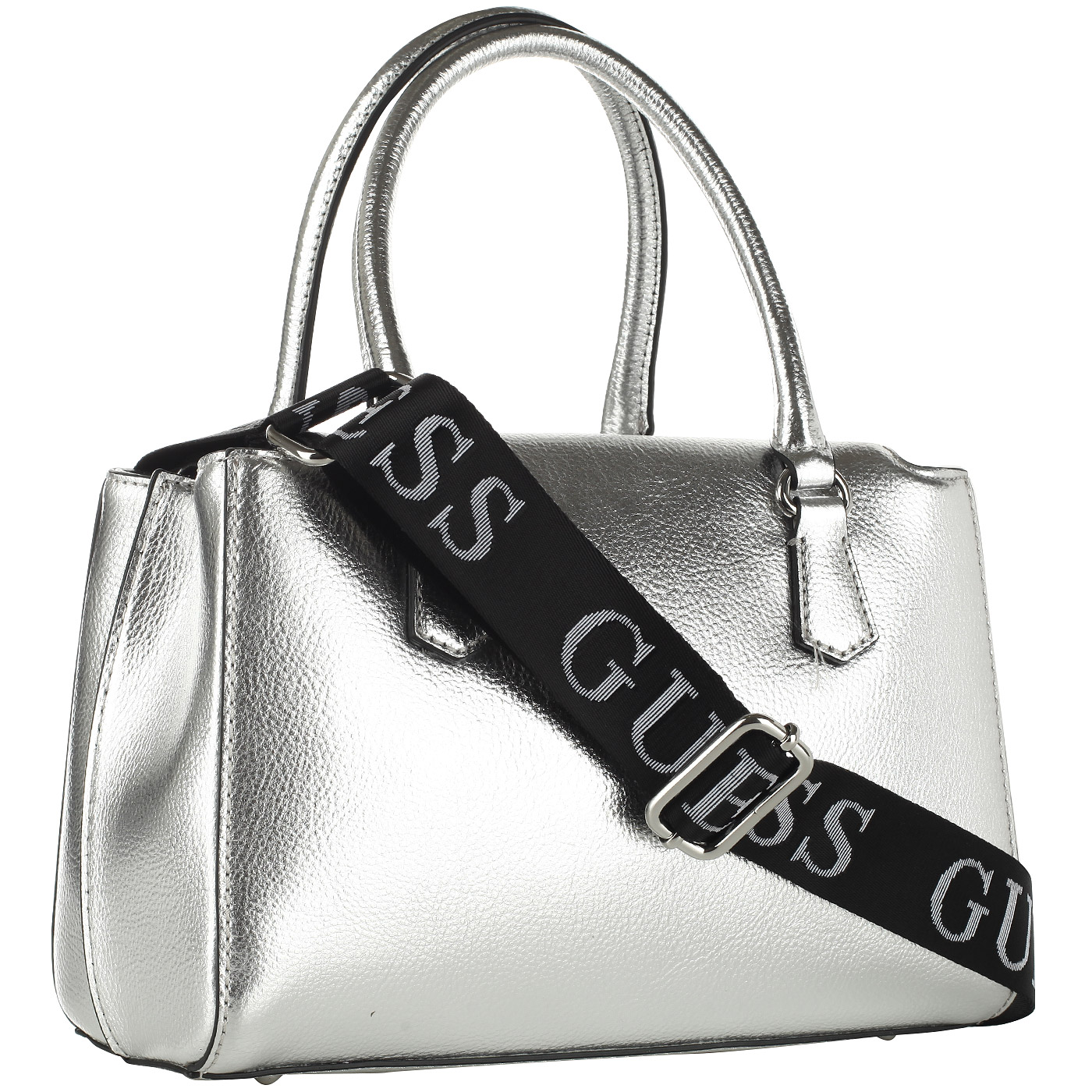 Серебристая сумка с тремя отделами Guess Felix