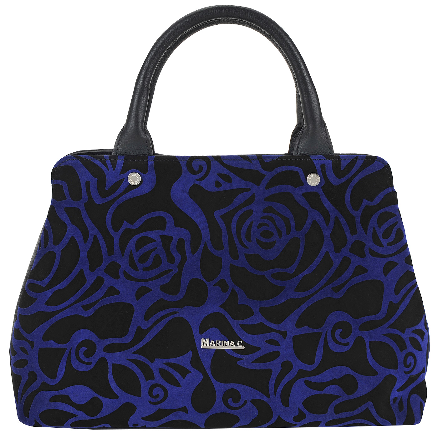 Marina Creazioni Вместительная кожаная сумка с цветочным узором