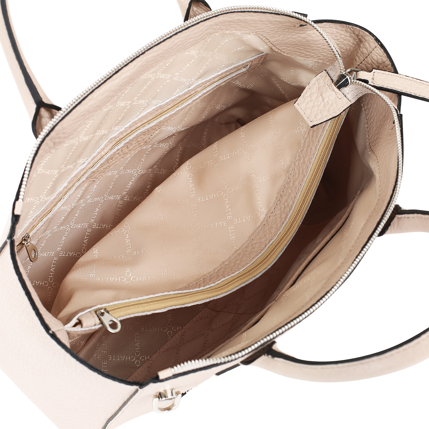 Бежевая кожаная сумка Chatte Marseille