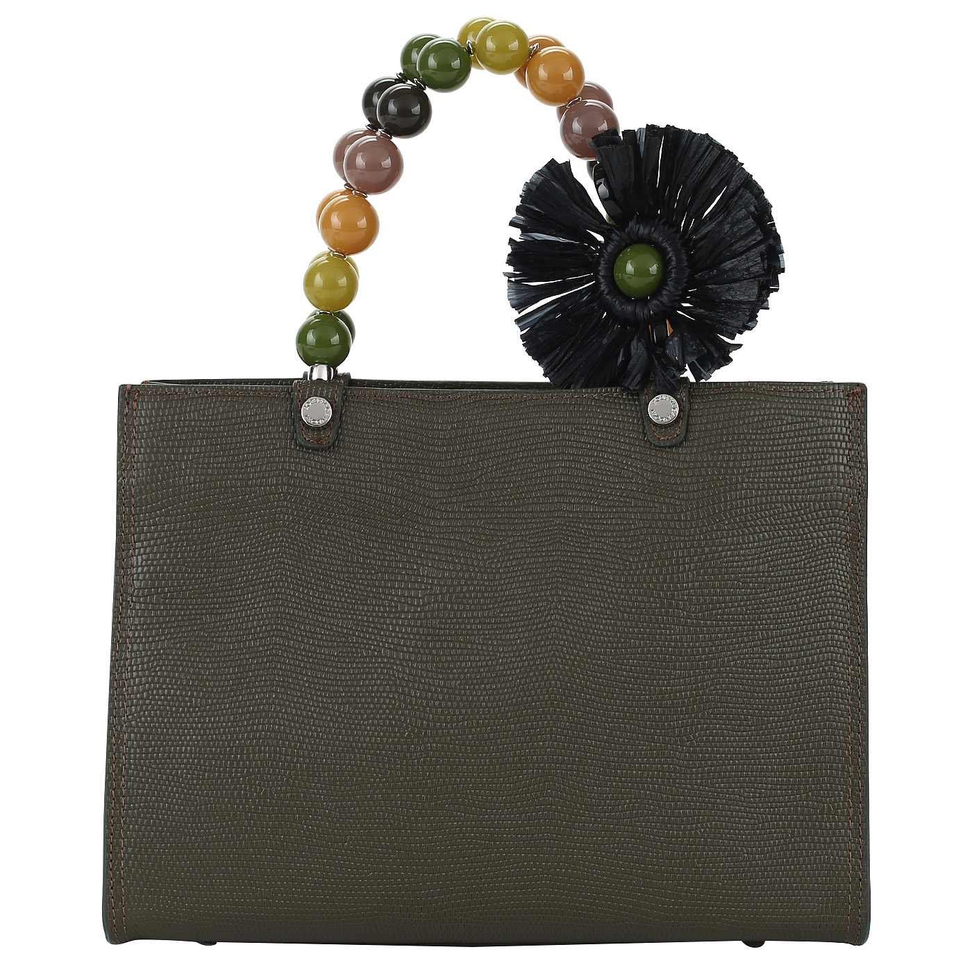 Roberta Gandolfi Женская кожаная сумочка с декоративными ручками