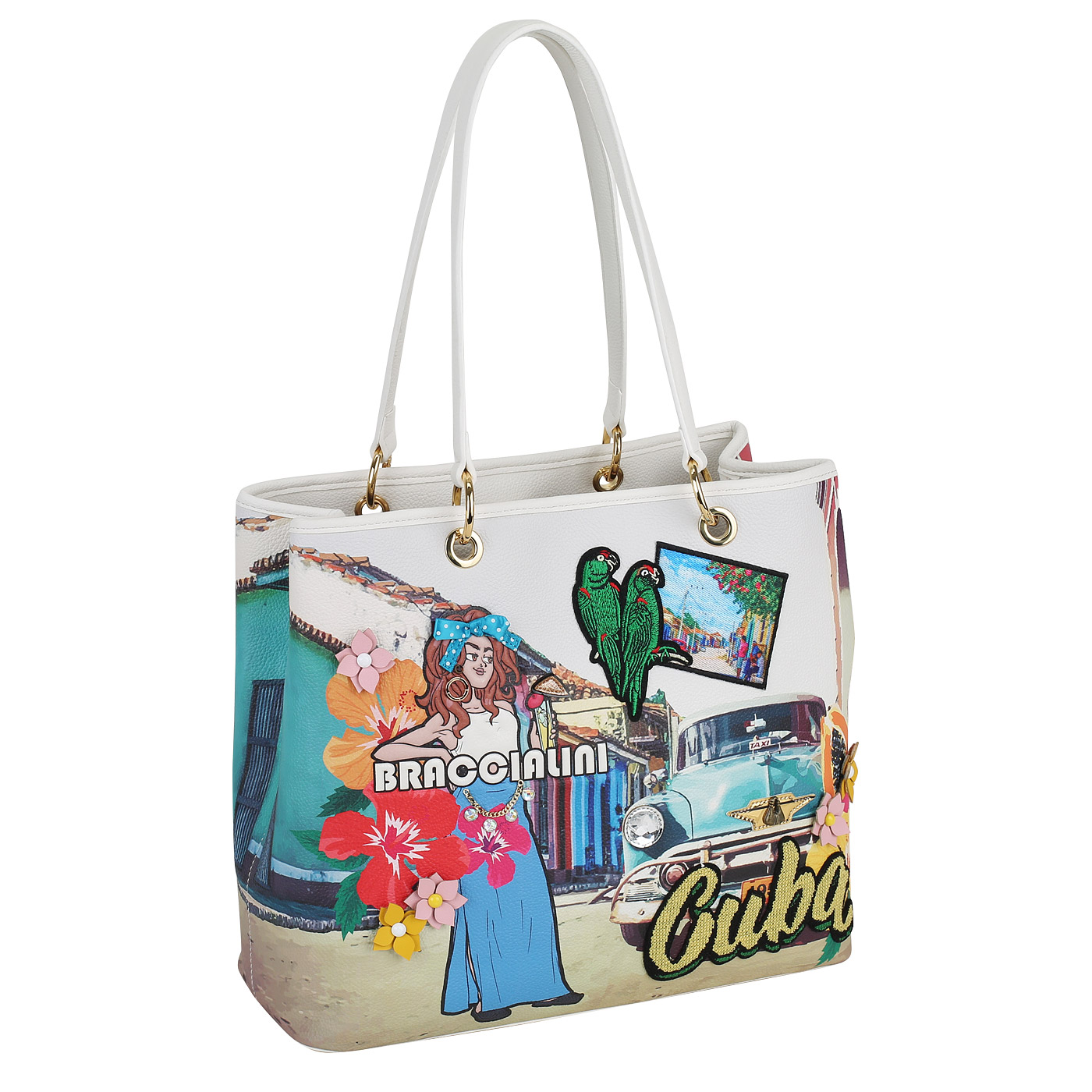 Сумка с длинными ручками Braccialini Cartoline